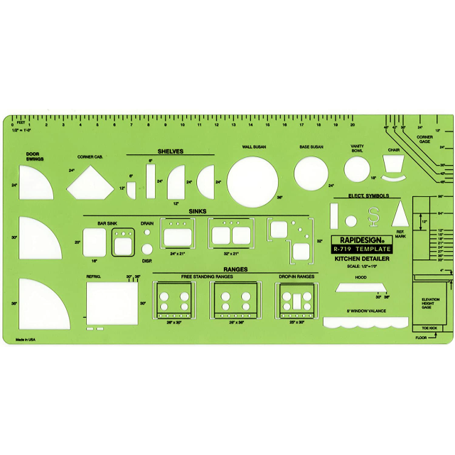 R-719 Kitchen Detailer Scale 1/2 in=1 in Template