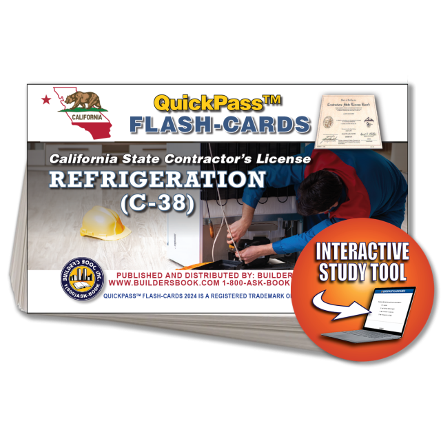 C-38 Refrigeration Contractor Exam Flash Cards Online Access Key