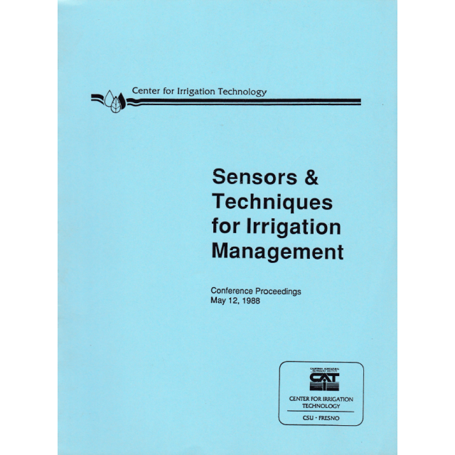 SENSORS & TECHNIQUES FOR IRRIGATION MANAGEMENT.