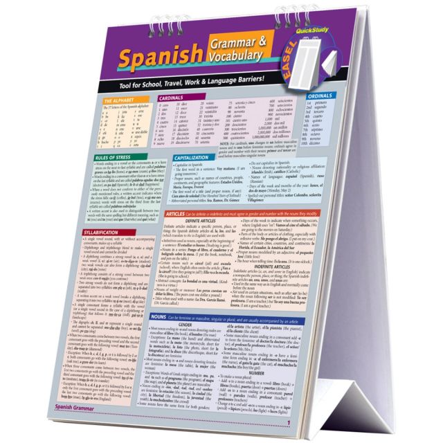 QuickStudy Spanish Grammar & Vocabulary Easel