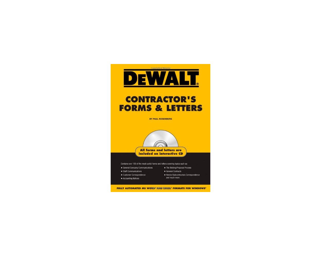 Buy DEWALT Contractor's Forms & Letters 1st Edition