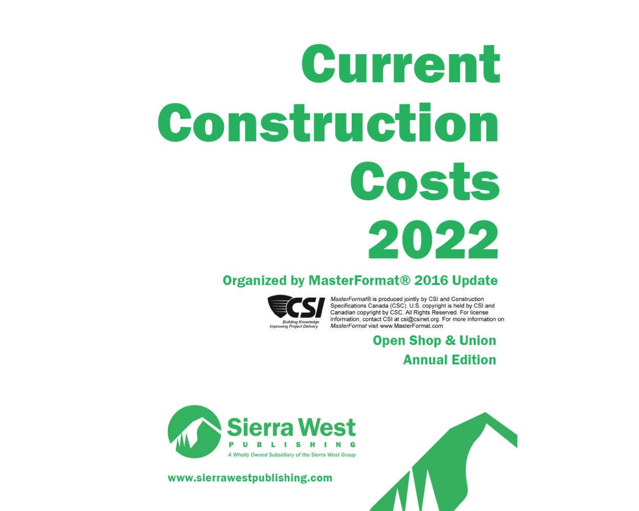 Buy 2022 Current Construction Costs Masterformat Edition