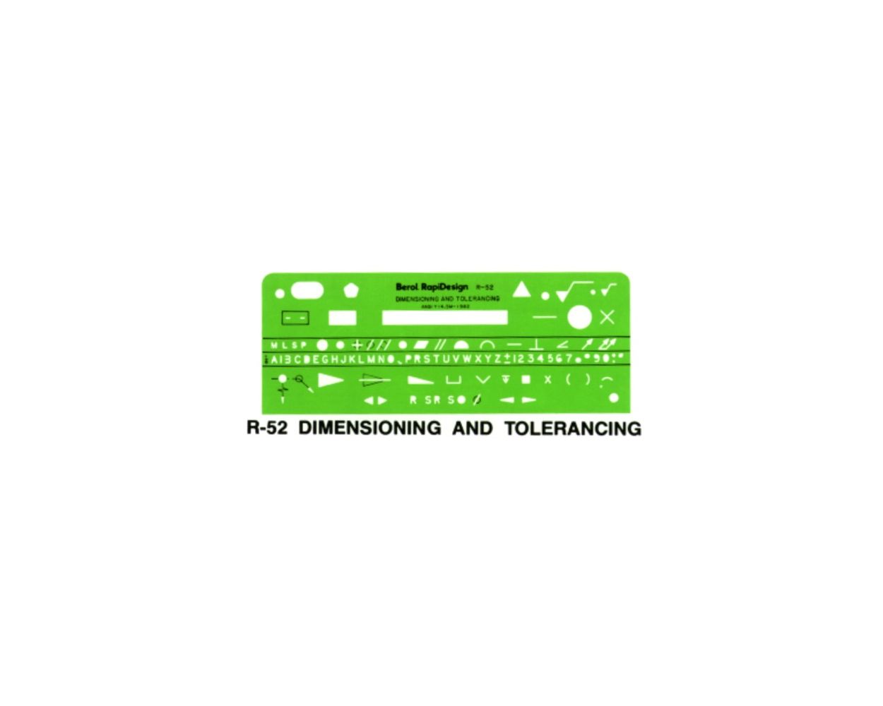 Berol Rapidesign Template R-52 Dimensioning and Tolerancing
