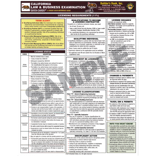 California Law and Business Examination QuickPass Study Tools book and