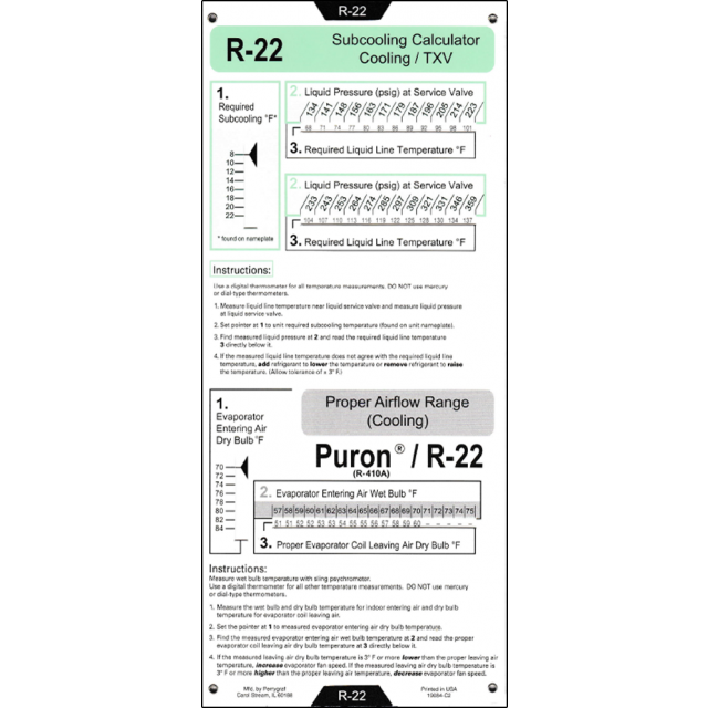 SuperCool Slide Rule Duct Calculator Flex Metal Ductulator Chart