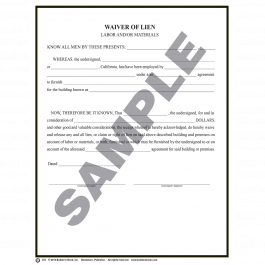 233 - Waiver of Lien (Dup.): Builder's Book, Inc.Bookstore