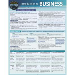 Buy QuickStudy: Introduction to Business Laminated Study Guide | Buildersbook.com