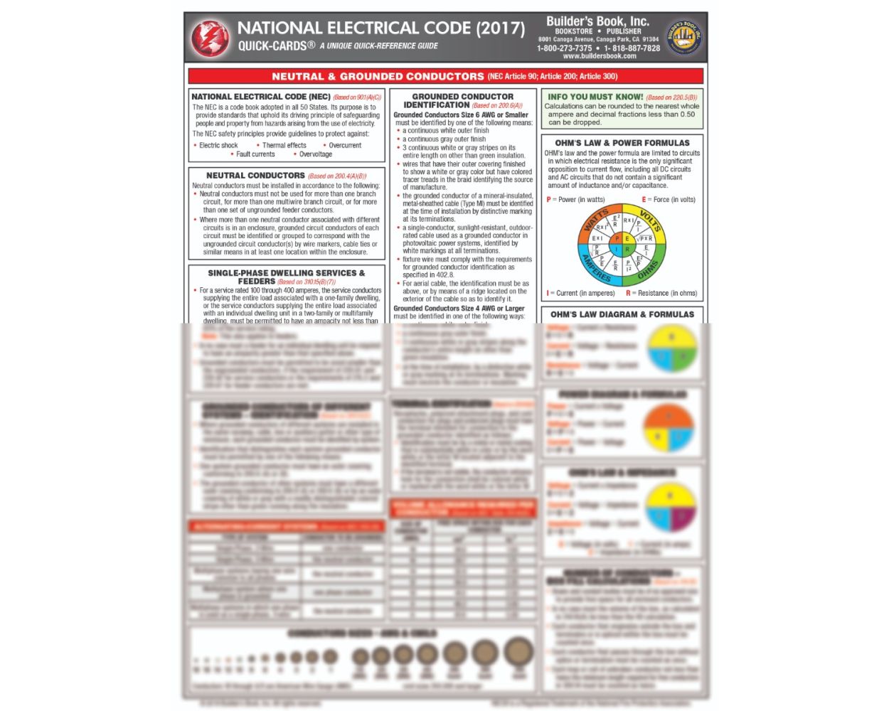 2017 National Electrical Code (NEC) Quick-Card: Builder's Book