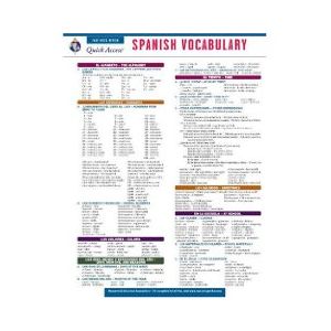 Spanish Vocabulary - REA's Quick Access Reference Chart (Quick Access Reference Charts)