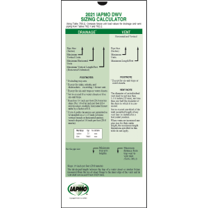 2021 Drain Waste Vent Pipe Sizing Calculator, IAPMO