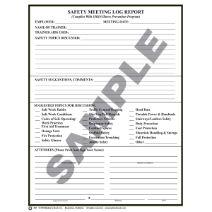 235 - Safety Meeting Log Report (Dup.)