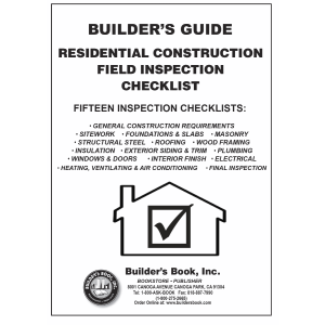 Residential Construction Field Inspection Checklist: Builder's Guide