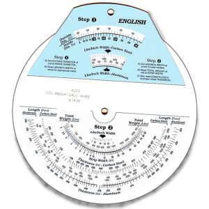 COIL WEIGHT CALCULATOR WHEEL CHART