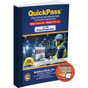 Fire Protection License Examination C-16 - QuickPass Study Tool Book with Online Interactive Software