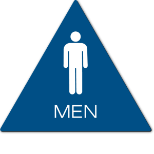 California MEN Restroom Door Sign