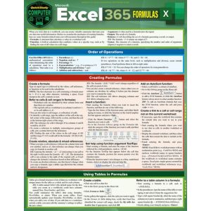 QuickStudy Excel 365: Formulas Laminated Reference Guide