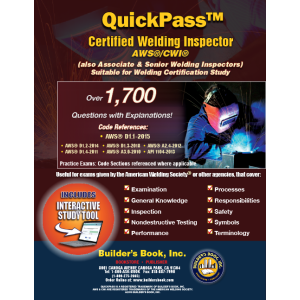 Certified Welding Inspector AWS/CWI  QuickPass Study Tool Book based on  AWS D1.1 2015 with Online Interactive Software