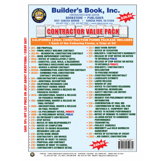 FORMS/LEGAL/BUSINESS Builder's Book, Inc.Bookstore