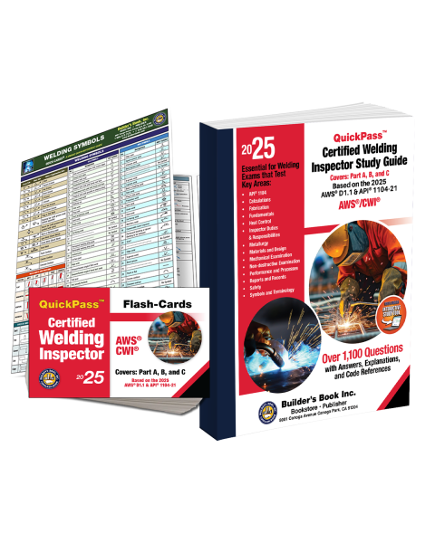 Welding Inspector Study Guide QuickPass 2025 AWS/CWI Combo 15% Discount!