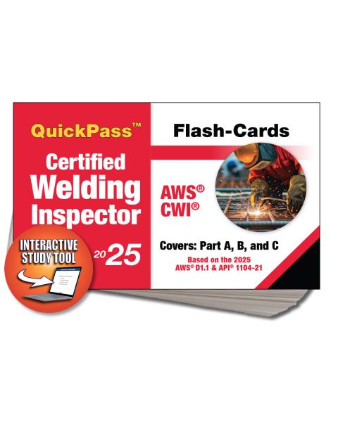 2025 Certified Welding Inspector AWS/CWI QuickPass Flash-Cards Online Access Key