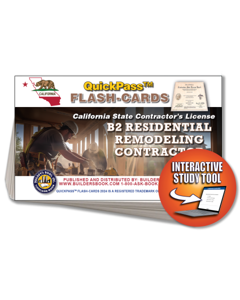 B-2 Residential Remodeling Contractor Exam Flash Cards Online Access Key