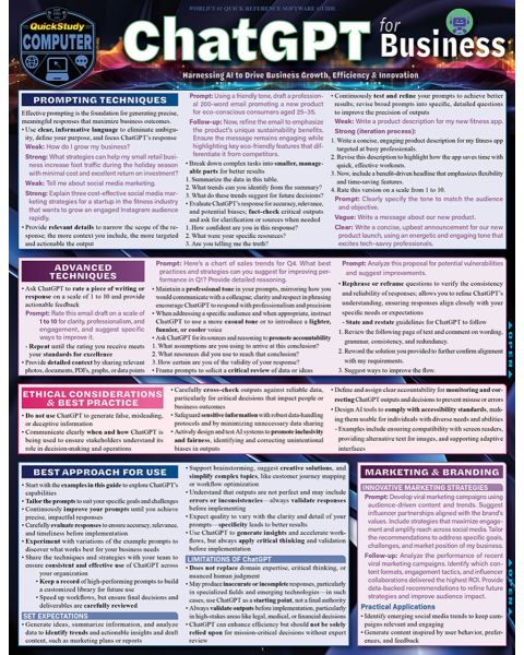 ChatGPT for Business: a QuickStudy Laminated Reference Guide 