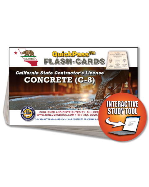 C-8 Concrete Contractor Exam Flash Cards Online Access Key