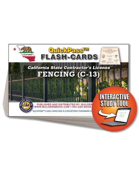 C-13 Fencing Contractor Exam QuickPass Flash Cards Online Access Key