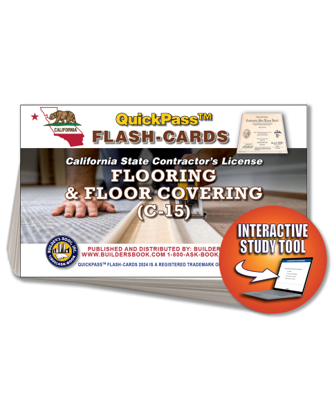 C-15 Flooring & Floor Covering Contractor Exam QuickPass Flash Cards Online Access Key