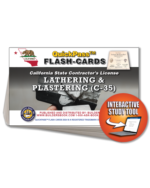 C-35 Lathing and Plastering Contractor Exam Flash Cards Online Access Key
