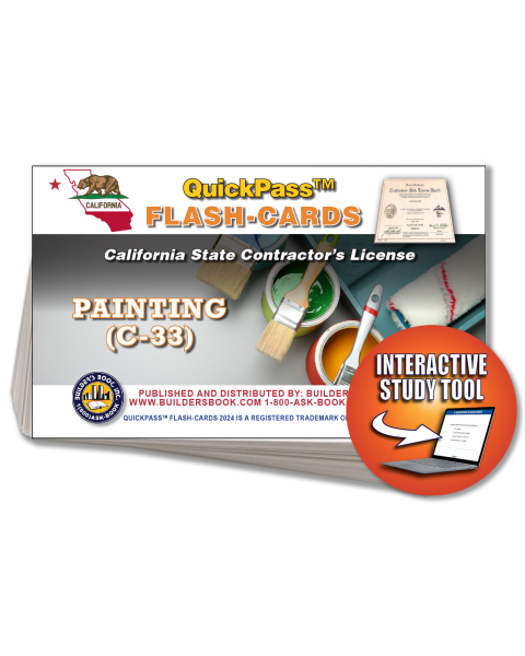 C-33 Painting & Decorating Contractor Exam QuickPass Flash Cards Online Access Key