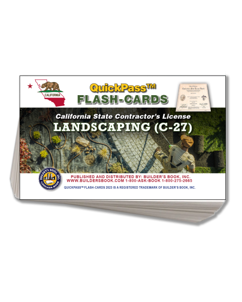 C-27 Landscaping Contractor Exam QuickPass Flash Cards