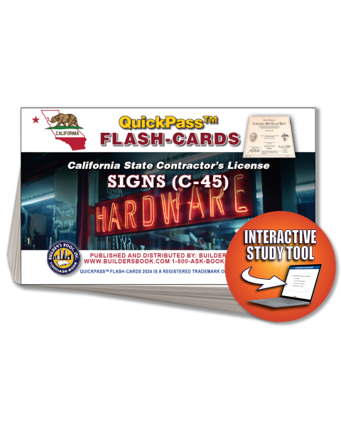 C-45 Electrical Sign Contractor Exam QuickPass Flash Cards Online Access Key