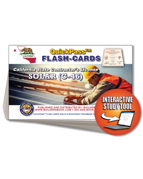 C-46 Solar Contractor Exam QuickPass Flash Cards Online Access Key