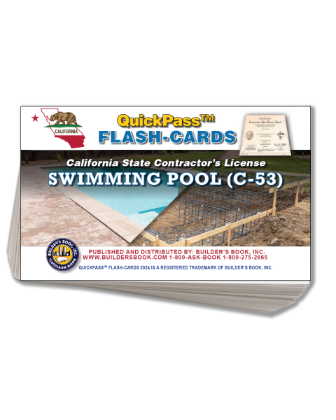 C-53 Swimming Pool Contractor Exam QuickPass Flash-Cards (PRE-ORDER)