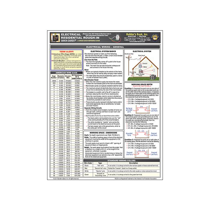 Electrical Residential Rough-In Quick-Card Based on the 2017 NEC and ...