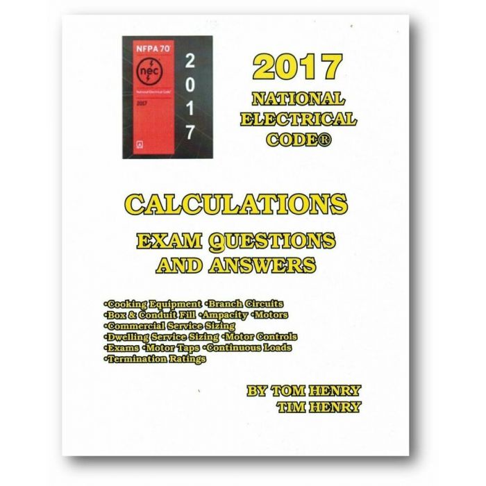 Calculations Exam Questions And Answers 2017 Nec Builder S Book Inc Bookstore
